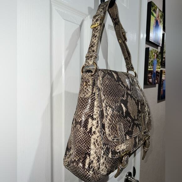 Cynthia Rowley Faux Snakeskin Leather Hobo Bag - Picture 12 of 16